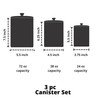 10 Strawberry Street Marble 3 Piece Canister Set, White/Black