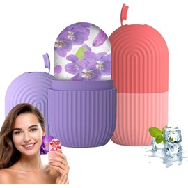 SOZOMO 2Piezas Rodillo de Hielo para la Cara, Molde de Hielo para Cara, Molde de Hielo de Silicona Reutilizable Herramientasde Cuidado para Masaje Facial de Ilumina la Piel para Belleza Facial