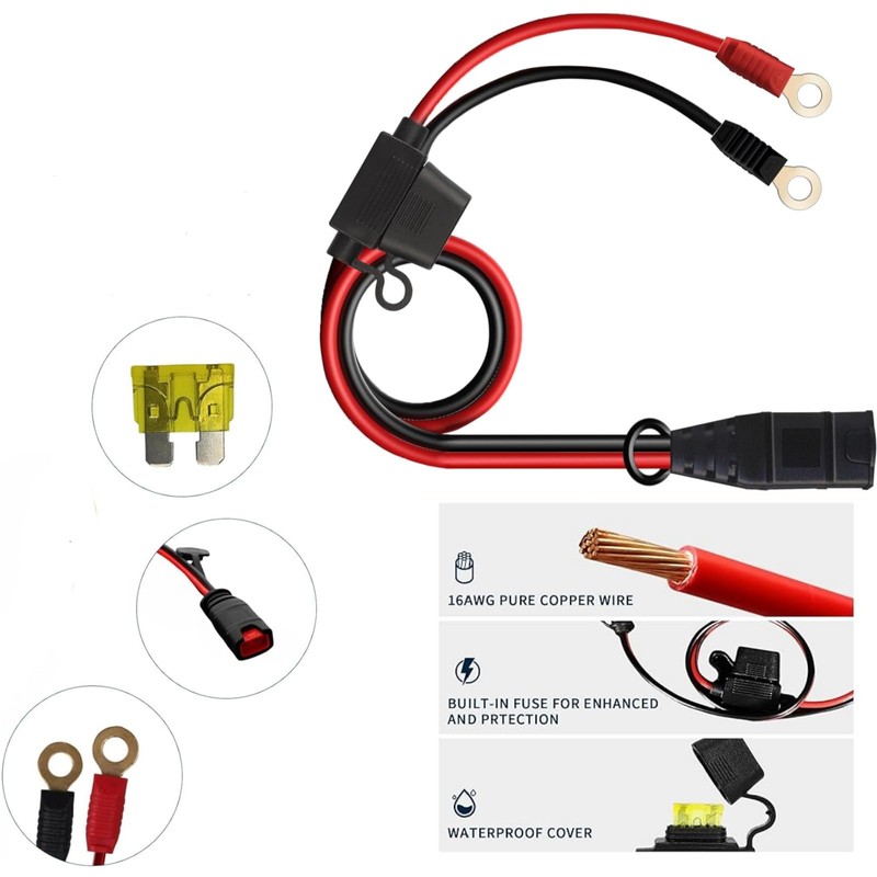 FHUIPENG Wires Harness Fit for NOCO GC008 X-Connect M10 (3/8in)