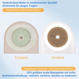 Colostomy Bags, Pack of 20, Disposable Drainage Bags for Ileostomy Ostomy Care, Cut to Fit