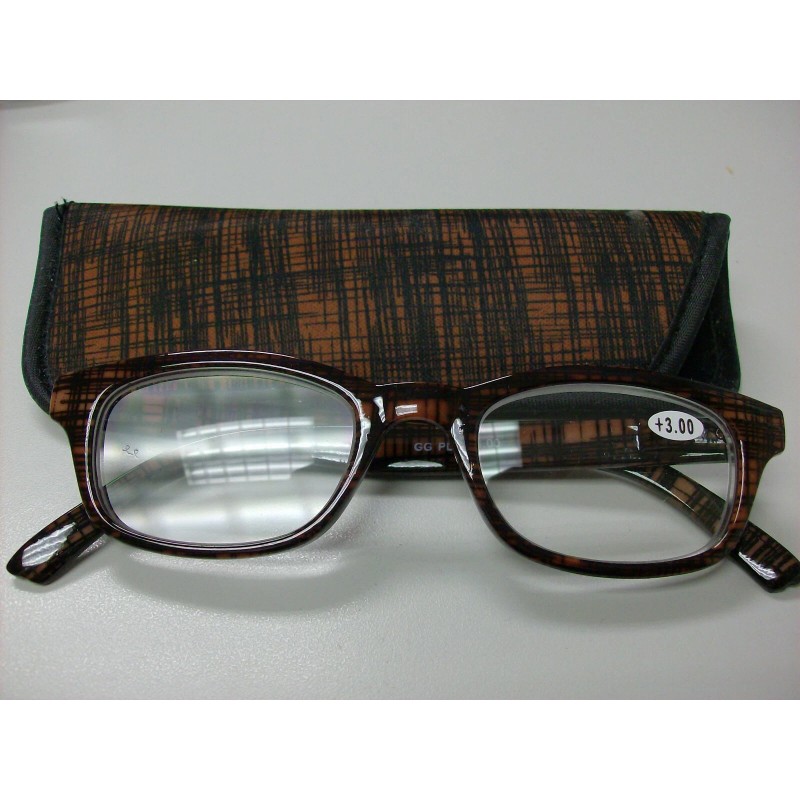 GG Plaid Reading Glasses, 4 assorted colors +3.00
