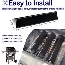 YOUFIRE Flavorizer Bars Grill Parts Replacement for Weber 7635, Spirit 200 Series, Spirit E-210, S-210, E-220, S-220, 3 Pack 15.3" Porcelain Steel Heat Plates Shield with Front Control Panels