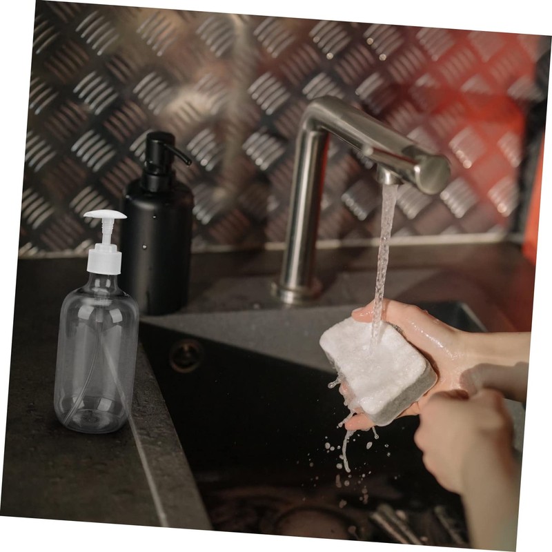 Ciieeo 4pcs Pressing Container for Shampoo and Shower Gel Transparent