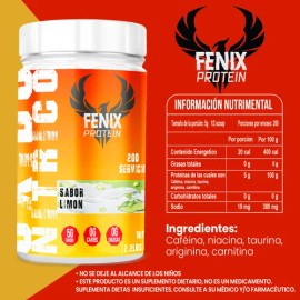 Óxido Nítrico 1kg Pre Entreno Fenix Protein 200 Servicios                                                                                             