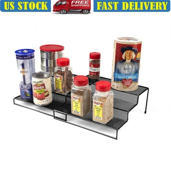 Unbranded 3 Tier Metal Mesh Kitchen Storage Organizer Spice Rack