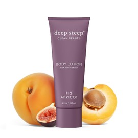 Deep Steep Loción Corporal, Higo Y Albaricoque, 237 Ml – Hidratante Con Aceite De Coco, Manteca De Karité, Aceite De Argán, Aloe Vera Y Niacinamida – Vegana, Cosmética Natural, Hidratación Diaria Para