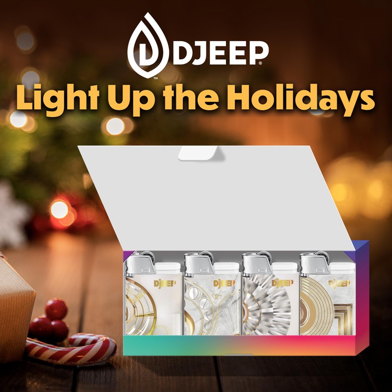 DJEEP Elegant Collection Pocket Lighters, Marbled Unique Designs, Long-Lasting, 4-Count
