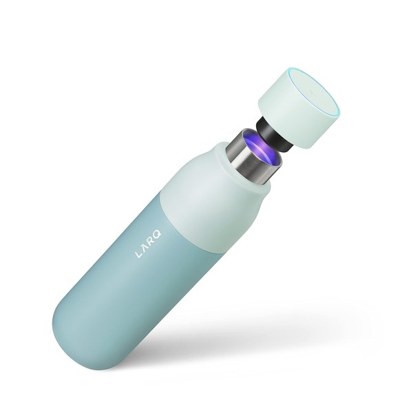 LARQ ボトル – セルフクリーニング 断熱 ステンレススチール ウォーターボトル 受賞歴のあるデザイン UVウォーターサニタイザー 17オンス シーサイドミント