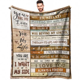 Gifts for Husband Fathers Day from Wife - Fathers Day Husband Gift Ideas - Wedding Anniversary Romantic Gifts for Him - Husband Birthday Gifts for Him from Wife - to My Husband Gifts Blanket 50"X60"