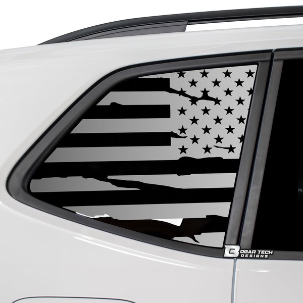 BOGAR TECH DESIGNS Precut Quarter Window American Flag Vinyl Decal