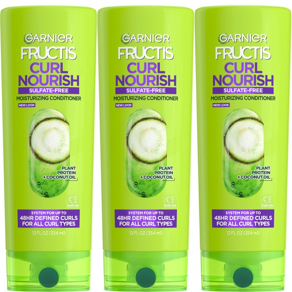 Garnier Hair Care Fructis Triple Nutrition Curl Nourish Conditioner, 12 Fluid Ounce (Packaging May Vary), 3 Count