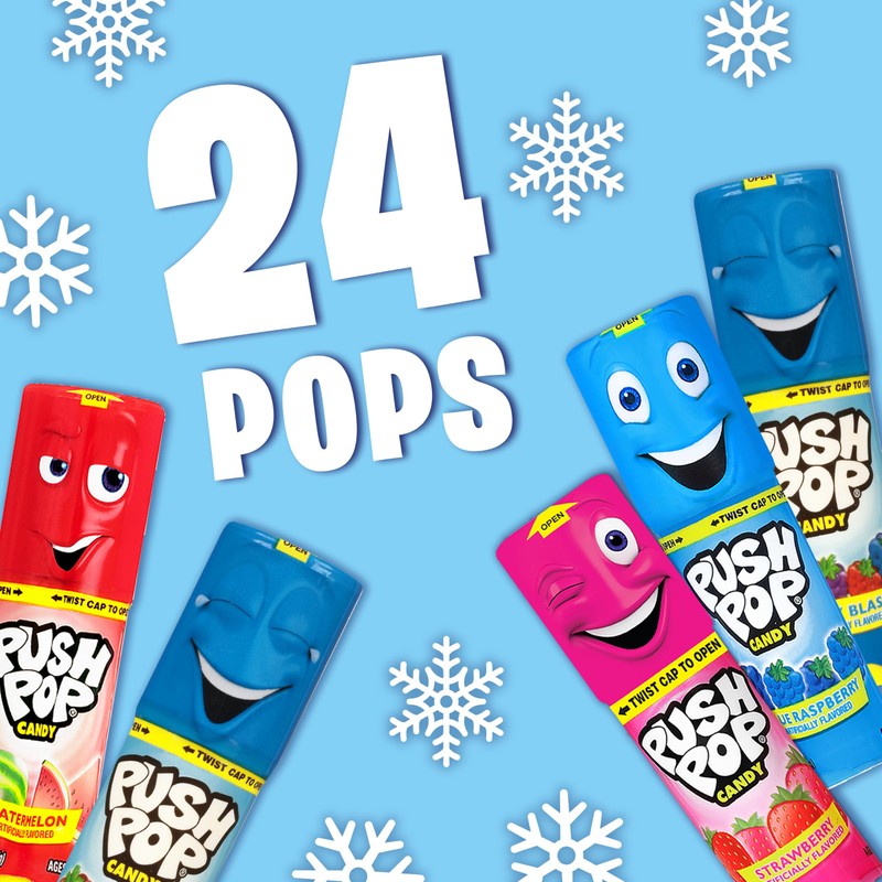 Push Pop Halloween Candy Variety Pack, 24Ct Bulk Individually Wrapped