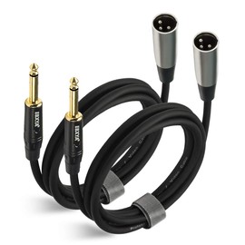 EBXYA XLR Male to 1/4 Inch TS Mono Unbalanced Microphone Cable 6Ft, 6.35mm to XLR Cable, 2 PCS