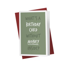 Karto Funny Birthday Card for Men and Women, 5.5 x 8.5 in, Blank Inside or with Happy Birthday Message, Premium 325gsm Cardstock, Red Envelope