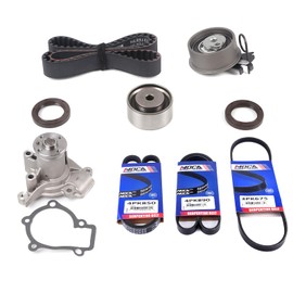MPLUS Timing Belt Kit & Water Pump & 3 Pcs Serpentine Belt Fits 2009 for Hyundai Tucson 2.0L 1975CC l4 Gas DOHC Naturally Aspirated, 2010 for Kia Soul 2.0L 1975CC l4 Gas DOHC Naturally Aspirated