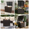 80 Gallon Wicker Deck Box, All-Weather Outdoor Storage Box, Rattan