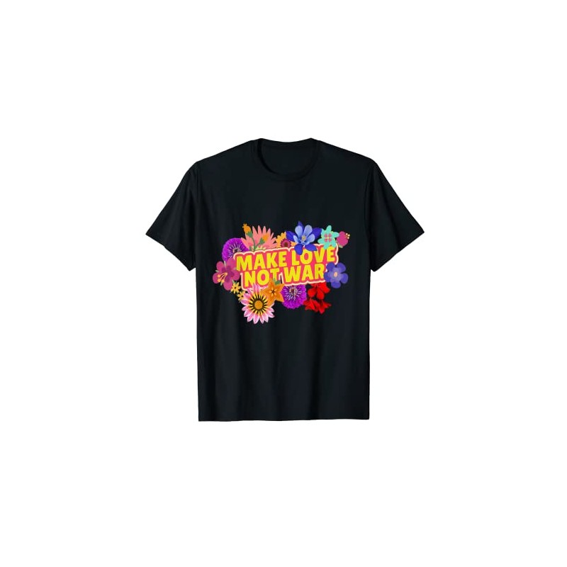 Make Love Not War Flower Power Hippie T-Shirt Men Women