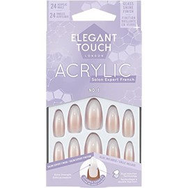 Elegant Touch Acrylic French Stiletto fasles nails No.01,24 Nails