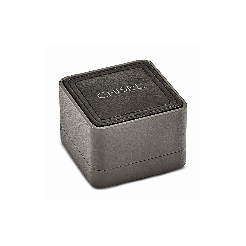 FB Jewels Solid Stainless Steel Diamond Accent Cuff Links