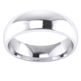 Unisex Sterling Silver 6mm Super Heavy Court Shape Polished Wedding Ring (J)