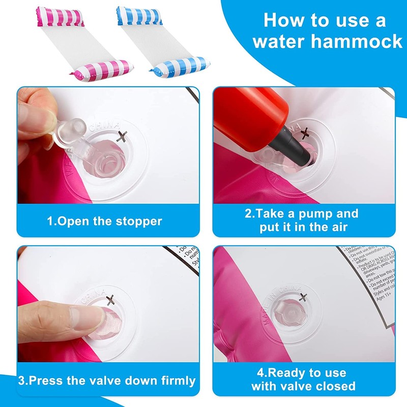 Lunriwis Pool Float Water Hammock 2 Pack Inflatable Swimming Pool