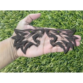 Badge Addictz Lime Green Eyes Coyote Emblems Badges Racing Matte Black Aggressive New Custom