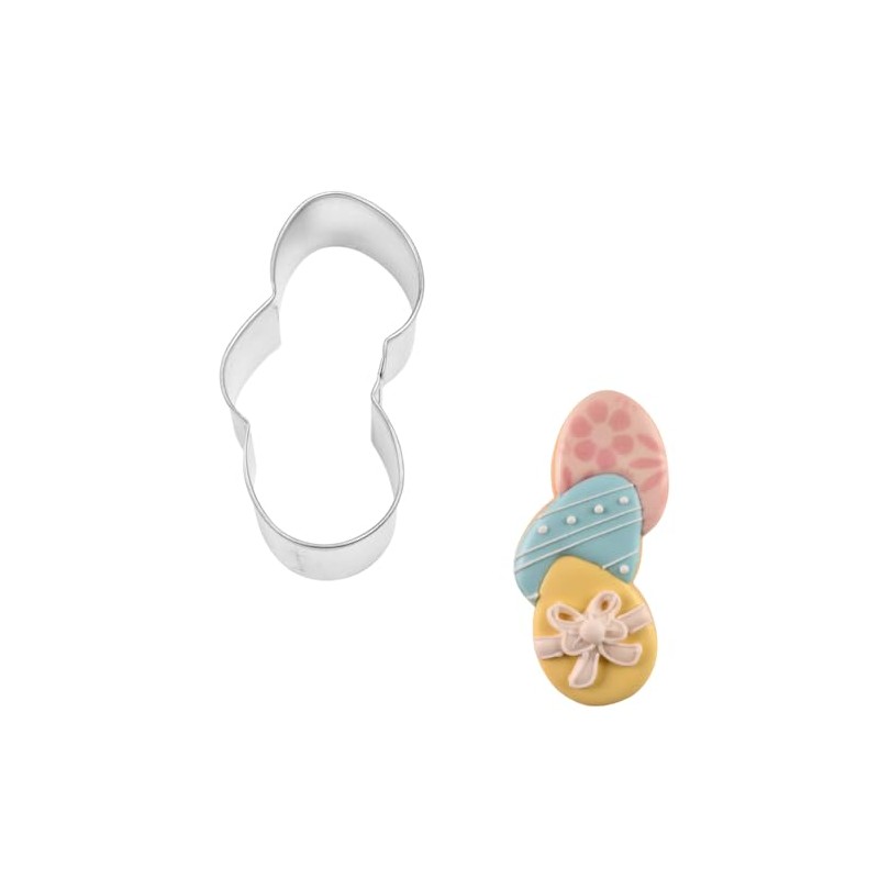 R&M Stacked Eggs 3.75" Tinplated Cookie Cutter, Silver