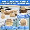 5 Pcs Bamboo Dish Brush Set, Non-Scratch Bristles, Replacement Head