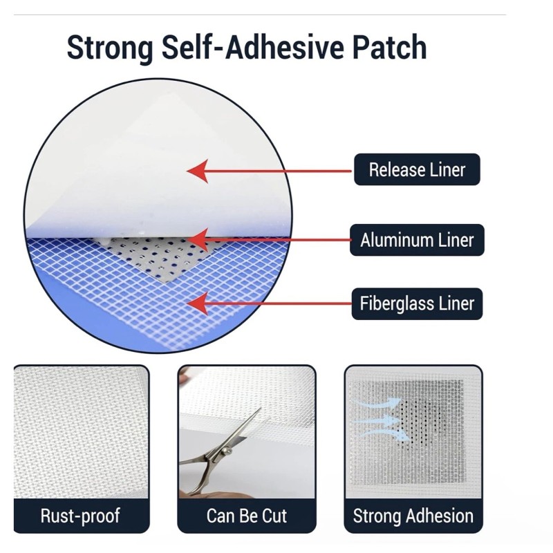 EXOPATCH Aluminum 12 PCS Drywall Repair Kit - Wall Patch