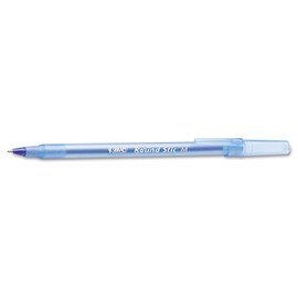 BIC GSM609BE Round Stic Ballpoint Pen,Med. Pt,Value Pk,60/BX,Frost/BE Ink