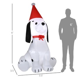 LJLB Enhance Holiday Spirit with 6ft Puppy Dog Christmas Inflatable, LED Lights, Easy Setup for Outdoor Decor