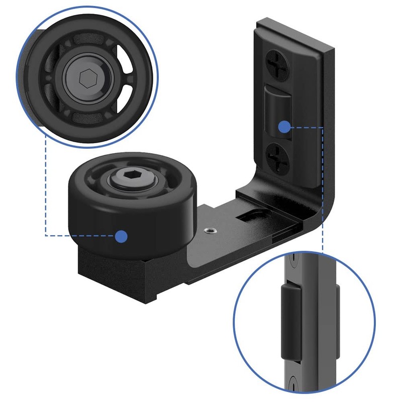 ETIASQSA Sliding Barn Door Adjustable Roller Floor Guide Wall/Door Bottom