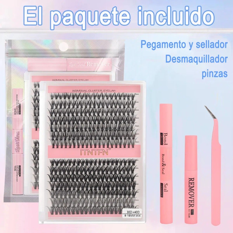 Extensiones Pestañas Diy, Kit De Racimos De Pestañas Mixto