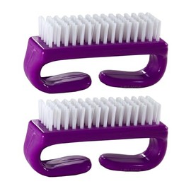 Nail Brush with Durable Plastic Handle - Purple, 10 Pack