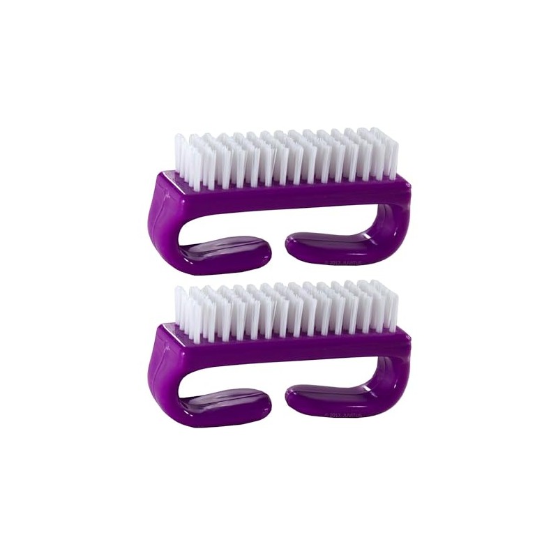 Nail Brush with Durable Plastic Handle - Purple, 10 Pack