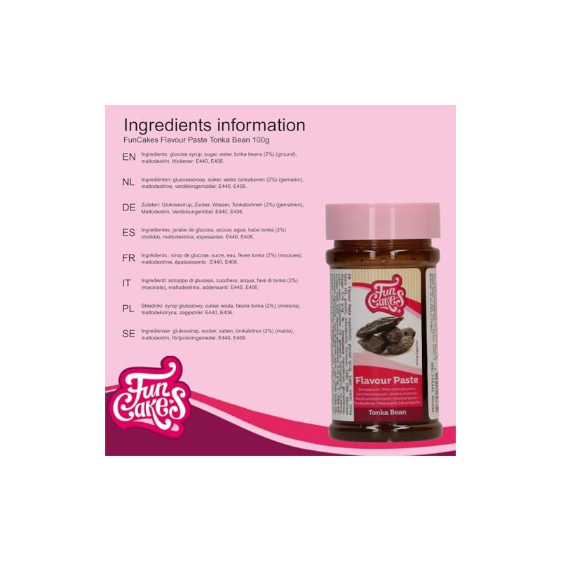FunCakes Pasta Aromatizzante Fava Tonka: Aroma Alimentare, Gusto Intenso, Ottima