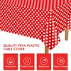 PLULON 2Pcs Red White Polka Dots Tablecloth Plastic Table Cover
