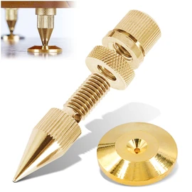 Kalevel Gold Speaker Spikes Adjustable Speaker Isolation Spikes for Speakers Audio Amplifier with Base Pad Feet Mat Pack of 2
