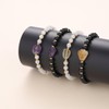 COAI Natural Gemstone Bead Bracelet for Women, Stone, Tourmaline Amethyst