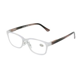 Abyss22 Reading Glasses, Spring Hinge, Adjustable Nose Pads for Women and Men (White/Marble Grey, 300)