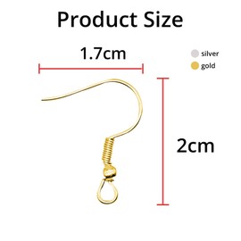 Silver Earring Hooks 200Pcs Ear Wires Fish Hooks Earring Jewellery Making Accessories for DIY Earring Making Supplies