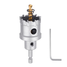 27mm（1-1/16 inch）Carbide Hole Saw,Metal Steel Hole Saw with Hex Shank, Hole Cutter for Stainless Steel,Sheet Metal, Thick Metal and Iron. (Hex Shank, 27mm（1-1/16 inch）)