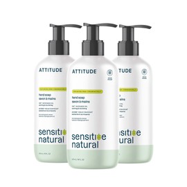 ATTITUDE Hand Soap for Sensitive Skin with Oat and Avocado Oil, EWG Verified, Dermatologically Tested, Vegan, 16 Fl Oz (Pack of 3)