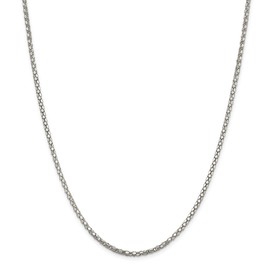 Solid 925 Sterling Silver Popcorn 2.50mm Chain Necklace - with Secure Lobster Lock Clasp 18"