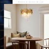 Gold Crystal Chandeliers 16” Modern Small Ceiling Pendant Light Fixture
