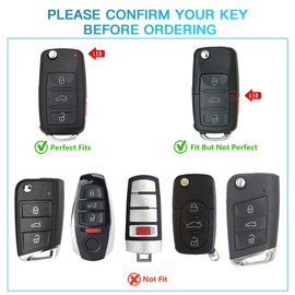 1797 3 Button Key Fob Cover fits for VW Volkswagen Jetta Beetle Tiguan Passat Golf Accessories Car Remote Case Shell Protector Girly Cute White Silver TPU