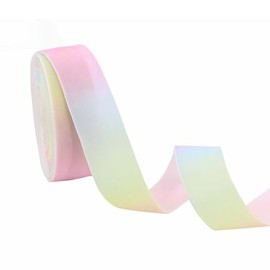 Rainbow Velvet Ribbon 2.5CM x 5 Yards - Continuous Spool for Christmas Gift Wrapping, Wreath Making, Luxury Crafts & Wedding Decorations