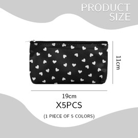 5 Pieces Of Love-Print Storage Bag, Cute Makeup Bag, Toiletry Bag, Portable Clutch Bag 1 Puppy Pencil Bag.