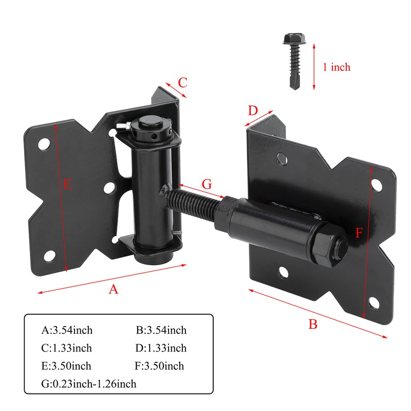 Dreamxiang Self Closing Gate Hinges Adjustable Heavy Duty Hardware 90
