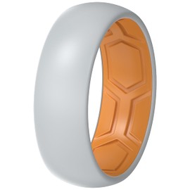 ThunderFit Silicone Rings for Him and Her, Rubber Engagement Bands Unisex, 1.8mm Thick in 4mm & 8mm Widths, Size 9.5-10 (19.80mm)